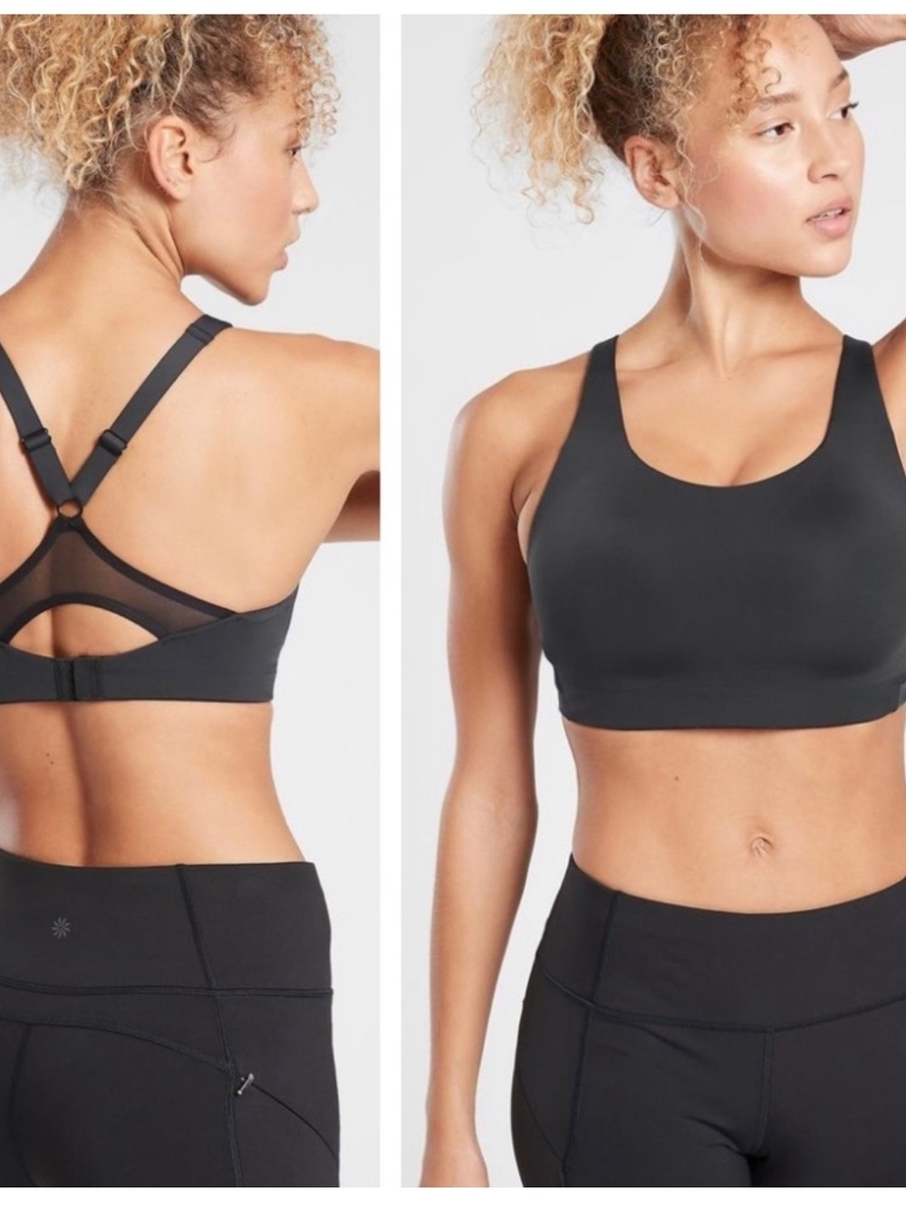 Excellent Athleta Advance Bra Black Adjustable High Impact 32D